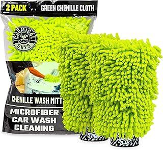 Chemical Guys Chenille Premium Scratch-Free Microfiber Wash Mitt for Car Washing - 2 Pack, Lime Green, Ultra-Soft Car Wash Gloves, Swirl-Free Finish, Safe for Trucks, SUVs, Motorcycles, and More