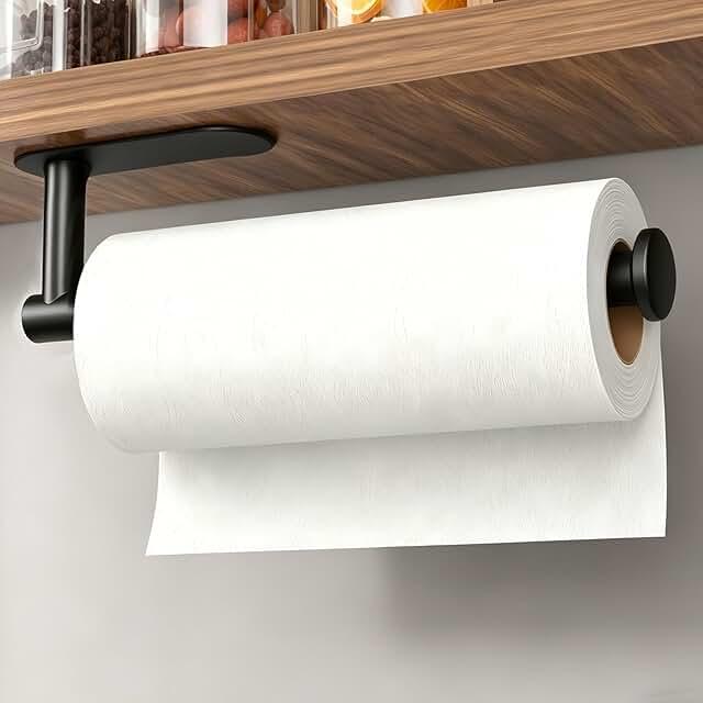 DEKAVA Paper Towel Holder Under Cabinet Wall Mount for Kitchen Paper Towel, Self-Adhesive Paper Towel Bar, Paper Towel Rack, Stainless Steel 13 inch