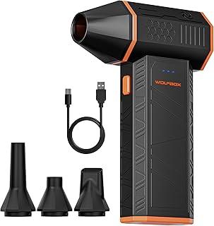 WOLFBOX MegaFlow 50 Compressed Air Duster-110000RPM Super Power Electric Air Duster, 3-Gear Adjustable Mini Blower with Fast Charging, Dust Blower for Computer, Keyboard, House, Outdoor and Car | Electric, Mini Blower, Fast Charging, Computer, Keyboard, H