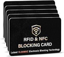 SaiTech IT 5 Pack RFID Blocking Card for Credit Debit ID Card, Black | Slim Anti-Theft Contactless NFC RFID Blocker Protector, Easily Fit into Wallet and Purse, for Men & Women