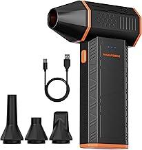 WOLFBOX MegaFlow 50 Compressed Air Duster, 110,000 RPM, 3-Gear Adjustable | Electric, Mini Blower, Fast Charging, Computer, Keyboard, House, Outdoor, Car, 0.45 lb Lightweight, 4 Nozzles