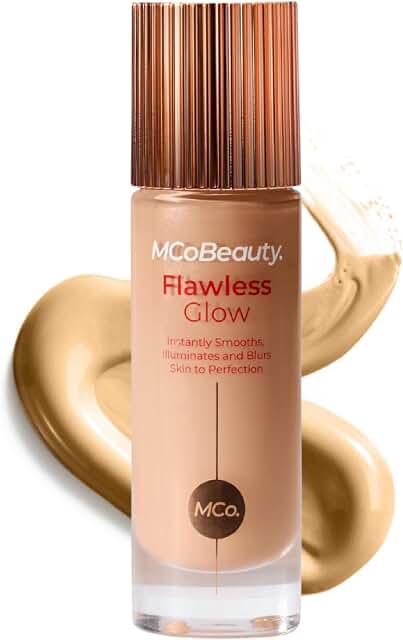 MCoBeauty Flawless Glow Luminous Skin Filter - 3.5 Light Medium - Primer | 4-in-1 Primer, Highlighter & Foundation Booster, Illuminating Tint Face Makeup with Squalane Vitamin E, Vegan & Cruelty Free