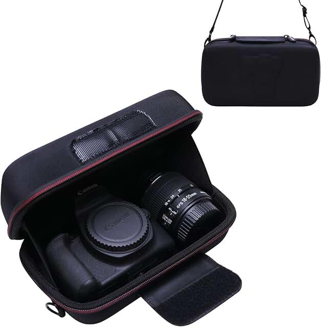 Case for Canon EOS Rebel T7/R50/R100 DSLR SLR Camera and 18-55mm Len Black | Hard Carrying Travel Case for Canon EOS Rebel T7/R50/R100/R50 V/T6/R8/R10/RP/SL3/R5/T100 DSLR SLR Camera and 18-55mm Len