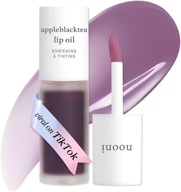 NOONI Korean Lip Oil - AppleBlacktea- Plumping & Hydrating Tinted Lip Gloss | 24HR Hydration, Moisturizing Lip Oil, Natural Lip Plumping Effect, Waterproof Wear, Glossy Finish, Gift Stocking Stuffers